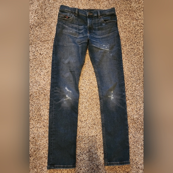 Diesel Industry Boys Size 12 Blue Mid-Rise Denim Logo Jeans - Picture 8 of 8